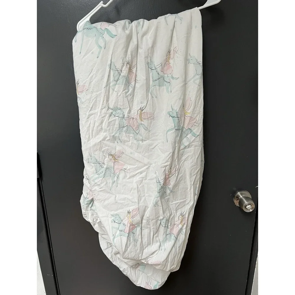 Pottery Barn Kids Twin Flat &Fitted Sheet, 1 Pillow Case Princess Ellie Unicorn